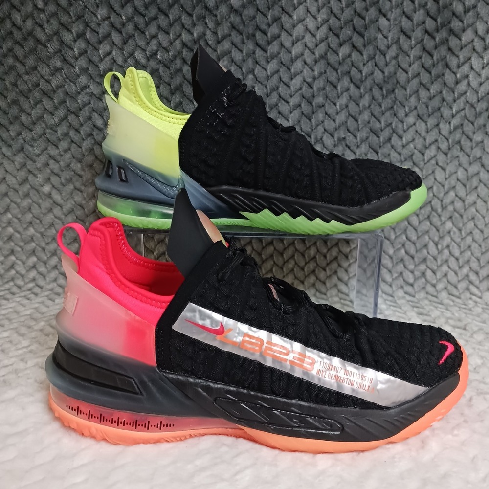 Nike LeBron 18 GS Black Crimson Volt Youth Basketball Sneakers Shoes Size 6Y